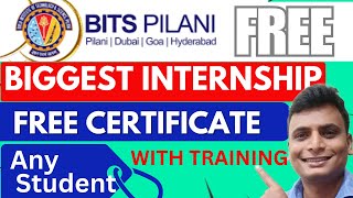 BIGGEST INTERNSHIP Launched By BITS PILANI  FREE CERTIFICATES  Any Student  Latest Internship🔥🔥🔥 [upl. by Idham]