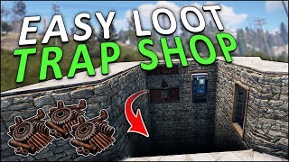 LURING PLAYERS into a FAKE FLOOR SCAM SHOP  Rust Trap Base [upl. by Anaela]