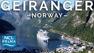 CRUISING GEIRANGER FJORD IN NORWAY  NORWEGIAN PRIMA CRUISE VLOG [upl. by Ennaitsirhc]