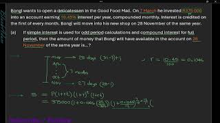 compound interest for full periods and simple interest for odd period calculations how to calculate [upl. by Leugim729]