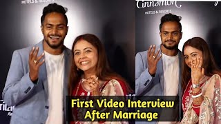 Devoleena Bhattacharjee With Husband Shahnawaz FIRST Interview After Marriage Social Creator Awards [upl. by Lash]