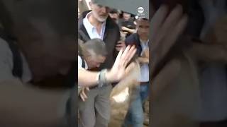 Protesters throw mud at Spain’s King Felipe during visit to floodhit area [upl. by Virgy]