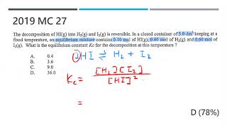 DSE CHEM 2019 MC 27 [upl. by Ahtaga]