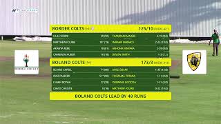 CSA 3Day Provincial Colts  Boland Colts vs Border Colts  Day 1 [upl. by Kinnon]