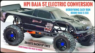 HOW TO CONVERT HPI BAJA TO ELECTRIC  HOBBYWING EASY RUN  800KV  MAX 5 COMBO [upl. by Holcomb]