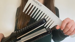 ASMR make up  straightening your hair  Lofi  actual camera touching  hair brushing [upl. by Uaerraj]