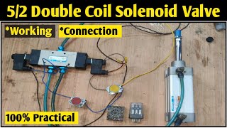 52 Double Solenoid Valve Working and Connection Double Coil Solenoid Valve Working [upl. by Iraam]