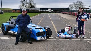 Caterham 620S vs GoKart feat Jamie Chadwick [upl. by Euqnimod]