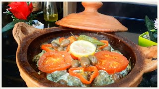 DELICIUOS MOROCCAN MEATBALLS SARDINES 🐟TAJINE RECIPE yumyum😋😋 [upl. by Eulaliah]