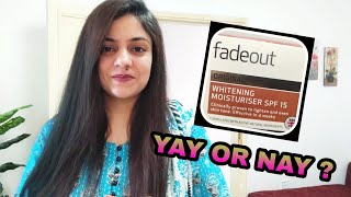 Fadeout Original Whitening Moisturizer Review  Does It Really work   Fade Out Face Cream [upl. by Donelson]