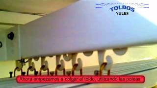 Instalacion de toldo plano entre pared [upl. by Hoag]