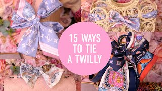 15 WAYS TO TIE A TWILLY ON A HANDBAG  Louis Vuitton Bandeau Scarf [upl. by Auqeenahs]