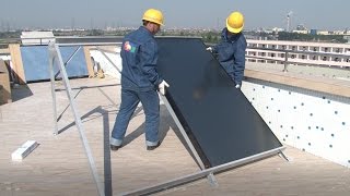 How to install a solar water heater  Compact nonpressurized solar water heater [upl. by Shellans498]