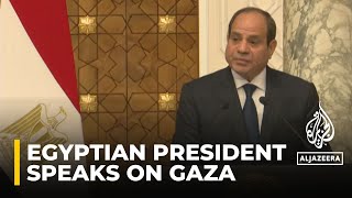 Egyptian President Abdel Fattah elSisi speaks about situation in Gaza as Israeli strikes continue [upl. by Ecirtemed]