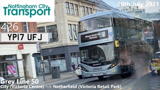 Nottingham City Transport 426 on Grey Line 50 to Netherfield UK Timelapse 14 [upl. by Laird321]