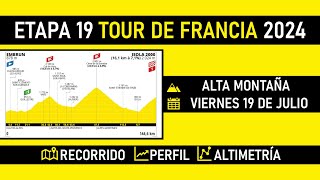 Etapa 19 TOUR de FRANCIA 2024 Recorrido Perfil y Altimetría [upl. by Noraed365]