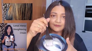 Loreal Xtenso StraighteningSmoothening cream tutorial  Product Review  Straightening at Home [upl. by Moyra]