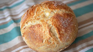 4 Ingredients No knead bread Everyone can make this homemade bread [upl. by Rillis]