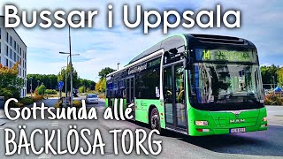 Bussar i Uppsala  Gottsunda allé  Bäcklösa torg [upl. by Brandt]