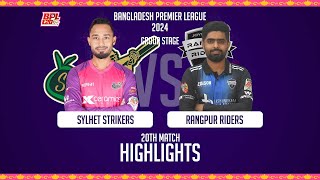 Sylhet Strikers vs Rangpur Riders  Highlights  20th Match  Season 10  BPL 2024 [upl. by Avad]