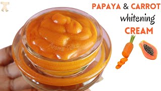 Homemade Papaya Cream for Glowing Skin  Papaya and carrot cream for skin lightening [upl. by Bertelli577]