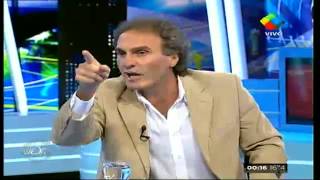 Show del futbol  Dura pelea entre ruggeri y vilouta por el tema barras 2042014 [upl. by Marr]