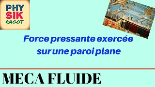 Calcul dune force pressante sur une paroi plane [upl. by Zoe]