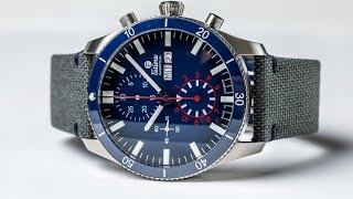 Tutima 640701 Grand Flieger Airport Chronograph 41mm Blue Dial [upl. by Ainot]