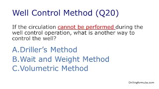 Well Control Method Q20 [upl. by Eeslehc]