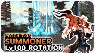 SUMMONER Level 100 Rotation Showcase  248s  2 Mins  Dawntrail Patch 705 [upl. by Jerusalem441]