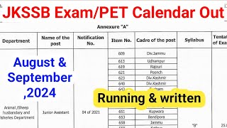 JKSSB New Exam Calendar Out 🔥🔥 Written Exam  Running Update ✅ jkssb update [upl. by Yenoh545]