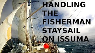 Handling the Fisherman On a Staysail Schooner [upl. by Langille634]