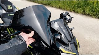 Kawasaki Z900 bringt das hohe Windschild was  Test des hohen Zubehör Windschildes [upl. by Yeffej]