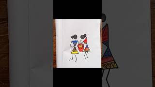 Warli art shortvideo subscribe ytshorts viralvideo [upl. by Erdied]