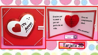 Tarjeta 3D para día de san Valentin♥♥CREACIONES mágicas♥♥ [upl. by Isle]