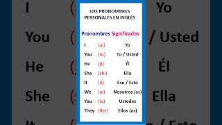 LOS PRONOMBRES PERSONALES EN INGLÉS [upl. by Moses529]