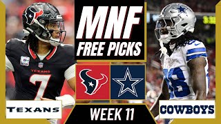 Monday Night Football Picks NFL Week 11 TEXANS vs COWBOYS  MNF Parlay Picks [upl. by Ecnerwaled]