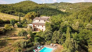 TUSCANY  Typical Tuscan farmhouse swimming pool and panoramic view of the Classic Chianti hills [upl. by Aroel]