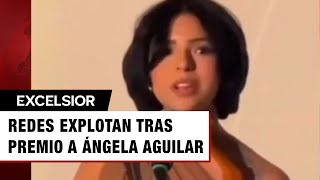 Redes explotan tras entrega de premio a Ángela Aguilar como la ‘Mujer del Año’ [upl. by Yrogreg130]