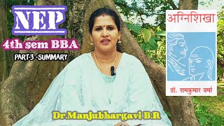 NEP Syllabus of Bangalore University4th sem BBAAgnishikhaSummary in HindiPart3 [upl. by Fairfield]