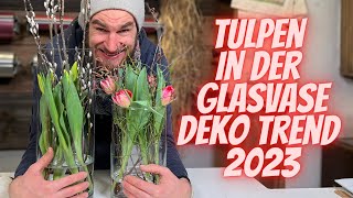 Tulpen in der Vase Deko trend 2023 zum selber machen DIY Inspiration [upl. by Ahsenrad]