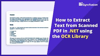 Effortlessly Extract Text from Scanned PDFs Using NET Core OCR Library [upl. by Hootman]