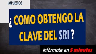 Como obtener la clave del SRI [upl. by Theis]