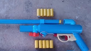 Powerful mini pvc shotgun  How to make mini pvc shotgun using steel ball bullet [upl. by Bound]