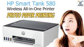 HP Smart Tank 580 Photo Paper Printing In 4K [upl. by Jack]