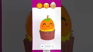 So Satisfying 🎃😊🧁 shorts youtubeshortsart viral emojichallenge drawing pumpkin [upl. by Chaker]