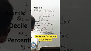 Formula of Median Quartile Decile Percentile for group data statistics [upl. by Raimund]