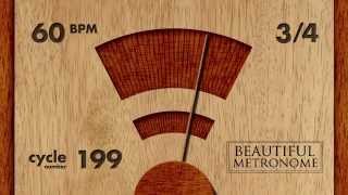 60 BPM 34 Wood Metronome HD [upl. by Anica126]