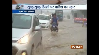 Heavy showers in DelhiNCR severe water logging in Gurugram [upl. by Levon]