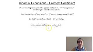 Binomial Expansions  Greatest Coefficient [upl. by Jardena]